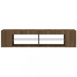 barna tölgyszínű TV-szekrény LED-világítással 135 x 39 x 30 cm