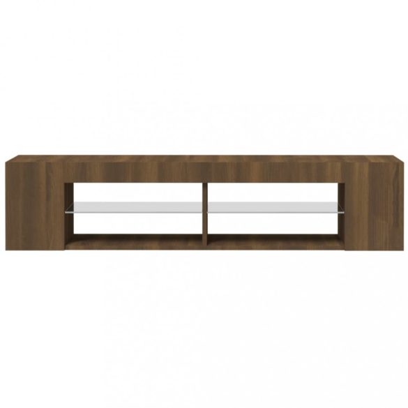 barna tölgyszínű TV-szekrény LED-világítással 135 x 39 x 30 cm