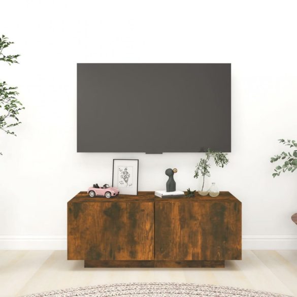 füstös tölgy színű szerelt fa TV-szekrény 100 x 35 x 40 cm