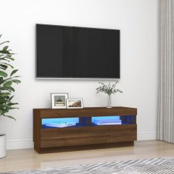   barna tölgyszínű TV-szekrény LED-világítással 100 x 35 x 40 cm