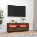 barna tölgyszínű TV-szekrény LED-világítással 100 x 35 x 40 cm