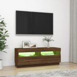 barna tölgyszínű TV-szekrény LED-világítással 100 x 35 x 40 cm