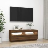 barna tölgyszínű TV-szekrény LED-világítással 100 x 35 x 40 cm