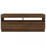 barna tölgyszínű TV-szekrény LED-világítással 100 x 35 x 40 cm