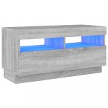 szürke sonoma TV-szekrény LED világítással 80 x 35 x 40 cm