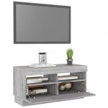 szürke sonoma TV-szekrény LED világítással 80 x 35 x 40 cm