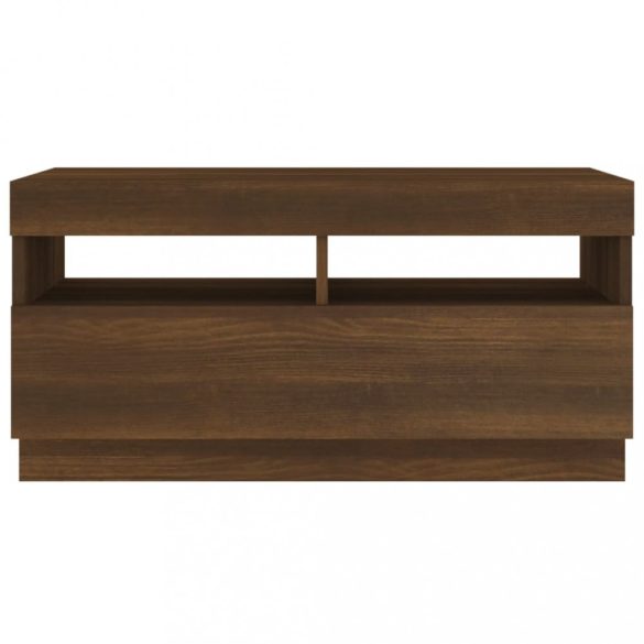 barna tölgyszínű TV-szekrény LED-világítással 80 x 35 x 40 cm