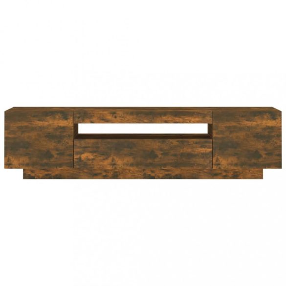 füstös tölgy színű TV-szekrény LED-világítással 160x35x40 cm