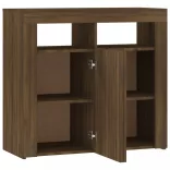 barna tölgyszínű tálalószekrény LED-ekkel 80 x 35 x 75 cm