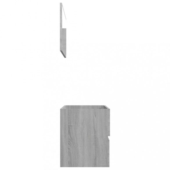 2 részes szürke sonoma színű szerelt fa fürdőszobai bútorszett