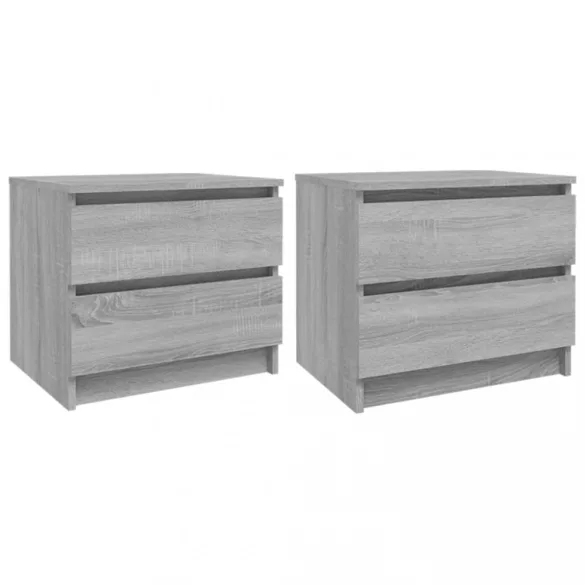 2 db szürke sonoma szerelt fa éjjeliszekrény 50 x 39 x 43,5 cm