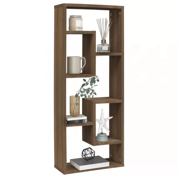 barna tölgyszínű szerelt fa fali polc 36 x 16 x 90 cm