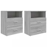 2 db szürke sonoma színű éjjeliszekrény 50x32x60 cm