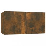 füstös tölgy színű szerelt fa függő TV-szekrény 60 x 30 x 30 cm