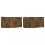 | TV szekrény garnitúra | 2 pcs Barna 60 x 30 x 30 cm Faanyag