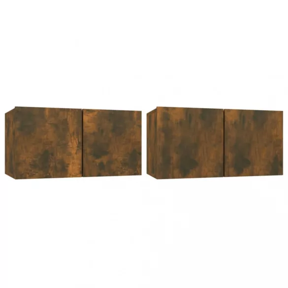 | TV szekrény garnitúra | 2 pcs Barna 60 x 30 x 30 cm Faanyag