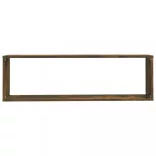 2 db füstös tölgy színű szerelt fa fali kockapolc 100x15x30 cm