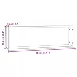 2 db füstös tölgy színű szerelt fa fali kockapolc 80x15x26,5 cm