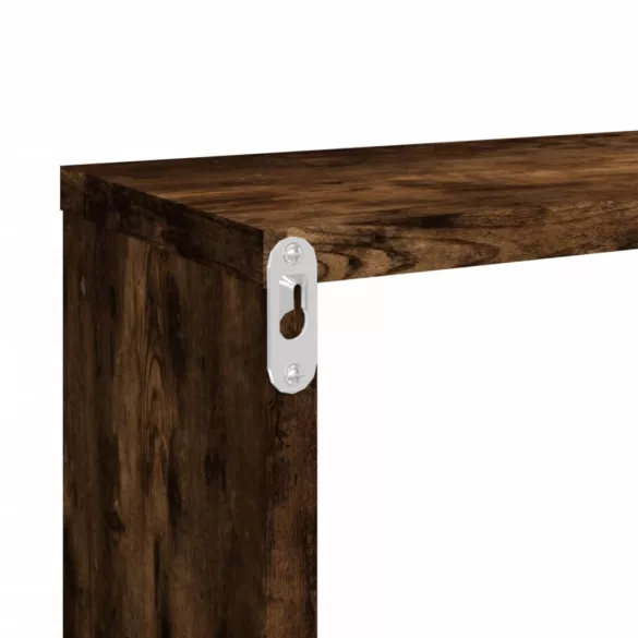 4 db füstös tölgy színű szerelt fa fali kockapolc 80x15x26,5 cm