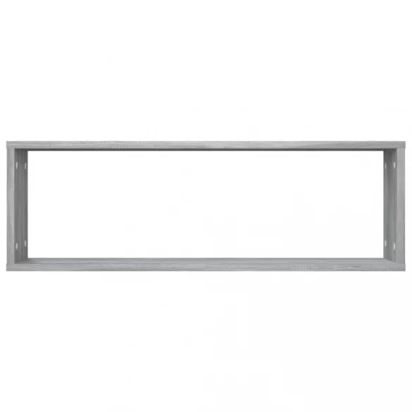 4 db szürke sonoma színű szerelt fa fali kockapolc 80x15x26,5cm