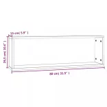 4 db szürke sonoma színű szerelt fa fali kockapolc 80x15x26,5cm