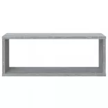 6 db szürke sonoma színű szerelt fa fali kockapolc 60x15x23 cm