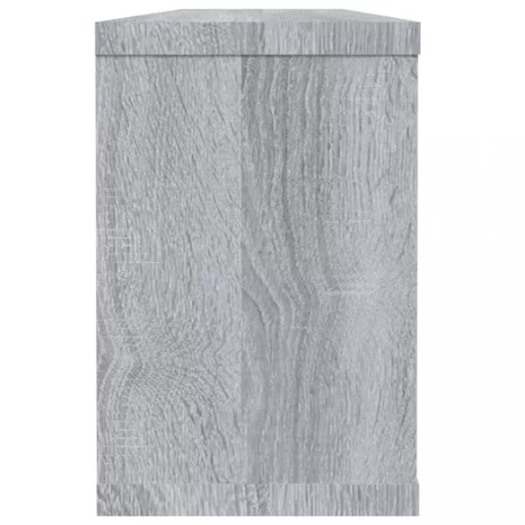 6 db szürke sonoma színű szerelt fa fali kockapolc 60x15x23 cm