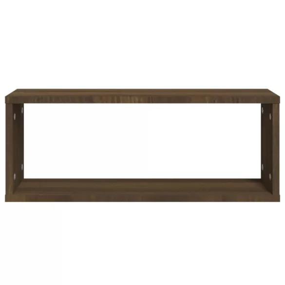 4 db barna tölgy színű szerelt fa fali kockapolc 60x15x23 cm