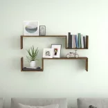 2 db füstös tölgy színű szerelt fa fali polc 100 x 15 x 20 cm