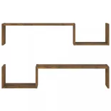 2 db füstös tölgy színű szerelt fa fali polc 100 x 15 x 20 cm