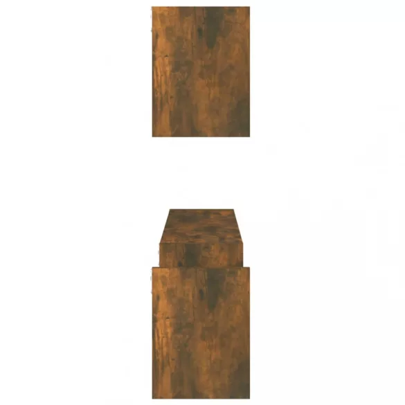 2 db füstös tölgy színű szerelt fa fali polc 100 x 15 x 20 cm