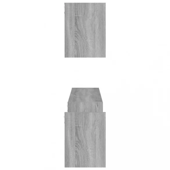 2 db szürke sonoma színű szerelt fa fali polc 100 x 15 x 20 cm