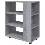 szürke sonoma színű szerelt fa kerekes szekrény 60 x 35 x 75 cm