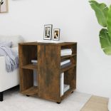 füstös tölgy színű szerelt fa kerekes szekrény 60 x 53 x 72 cm