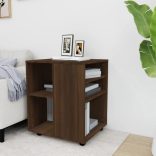 barna tölgy színű szerelt fa kerekes szekrény 60 x 53 x 72 cm