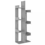 szürke sonoma színű szerelt fa könyvszekrény 48 x 25,5 x 140 cm