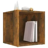 füstös tölgy színű szerelt fa kisasztal 33 x 33 x 34,5 cm