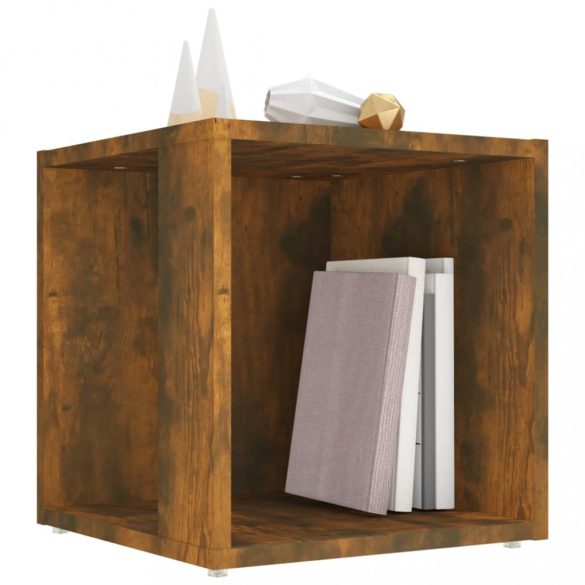 füstös tölgy színű szerelt fa kisasztal 33 x 33 x 34,5 cm