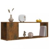 füstös tölgy színű szerelt fa fali TV-szekrény 100 x 24 x 32 cm