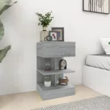 2 db szürke sonoma színű szerelt fa éjjeliszekrény 40x35x65 cm