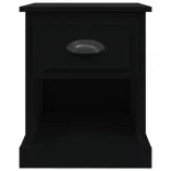 fekete szerelt fa éjjeliszekrény 39 x 39 x 47,5 cm