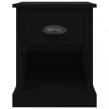 2 db fekete szerelt fa éjjeliszekrény 39 x 39 x 47,5 cm