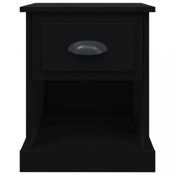 2 db fekete szerelt fa éjjeliszekrény 39 x 39 x 47,5 cm