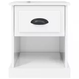 magasfényű fehér szerelt fa éjjeliszekrény 39 x 39 x 47,5 cm