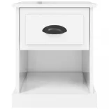 2 db magasfényű fehér szerelt fa éjjeliszekrény 39x39x47,5 cm