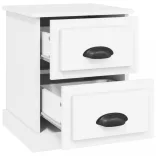 fehér szerelt fa éjjeliszekrény 39 x 39 x 47,5 cm