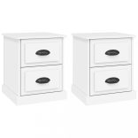 2 db fehér szerelt fa éjjeliszekrény 39 x 39 x 47,5 cm