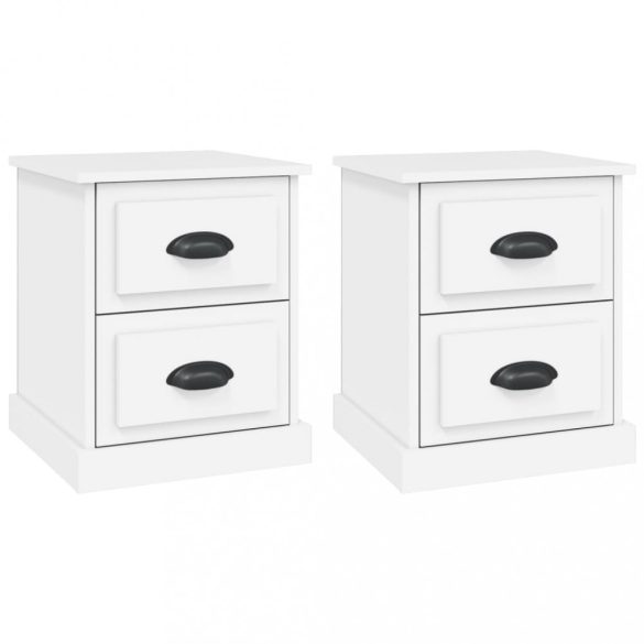 2 db fehér szerelt fa éjjeliszekrény 39 x 39 x 47,5 cm