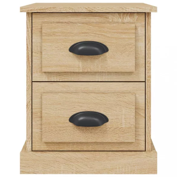 2 db sonoma tölgy színű szerelt fa éjjeliszekrény 39x39x47,5 cm