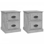 2 db betonszürke szerelt fa éjjeliszekrény 39 x 39 x 47,5 cm